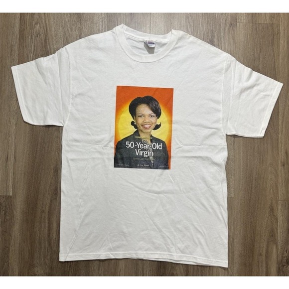 The Unbranded Brand Tops - Vintage Condoleezza Rice 50 Years Old Virgin T Shirt Size‎ L
